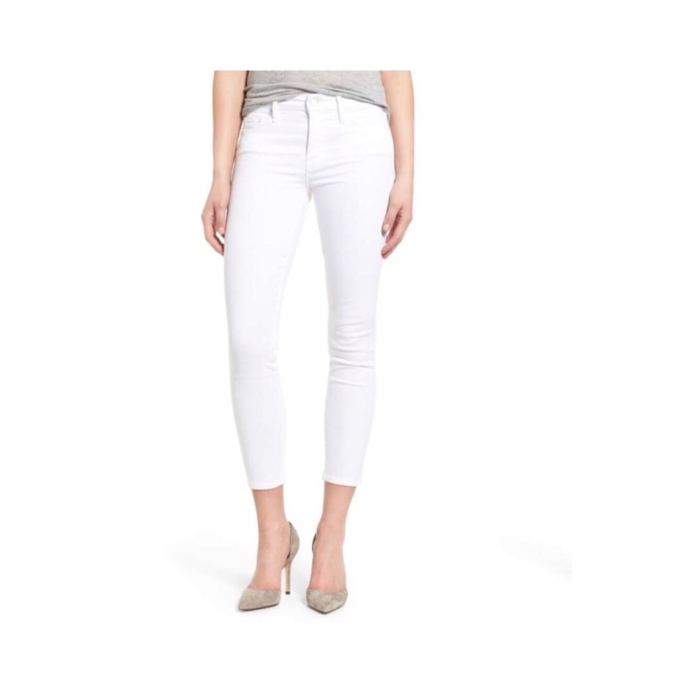 THE LOOKER CROP MOTHER DENIM WHITE JEANS